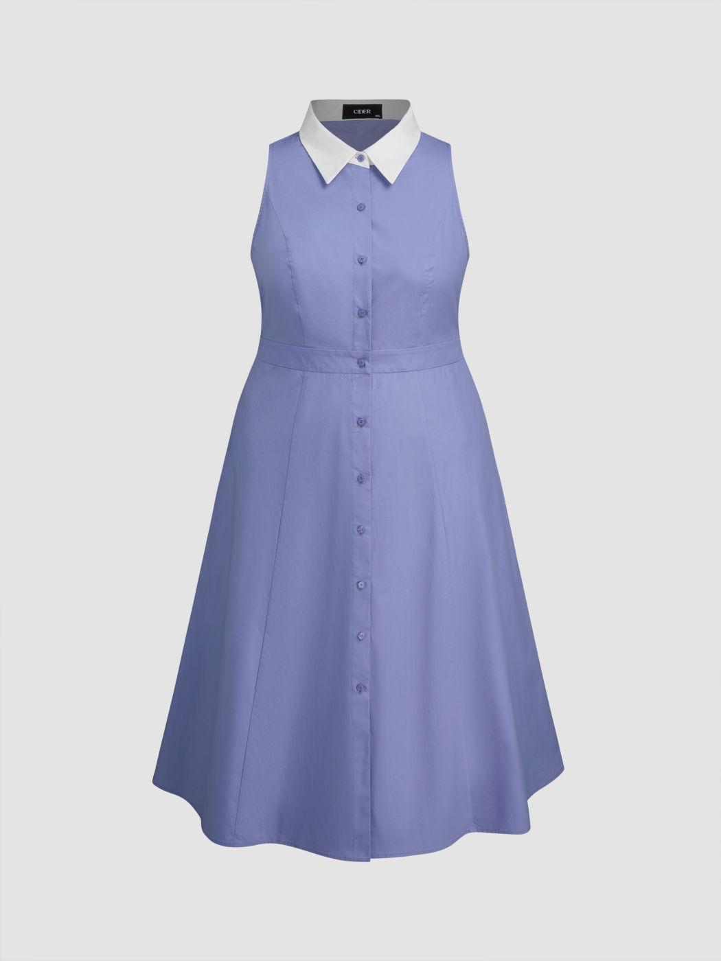 100% Cotton Polo Pocket Elastic Waist Maxi Dress Curve & Plus