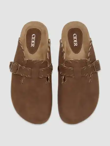 Gewebte Schnallen-Mule-Flats