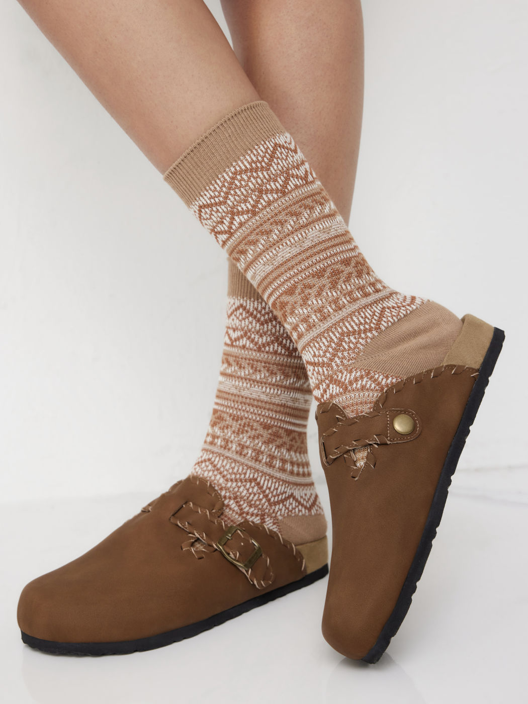 Gewebte Schnallen-Mule-Flats
