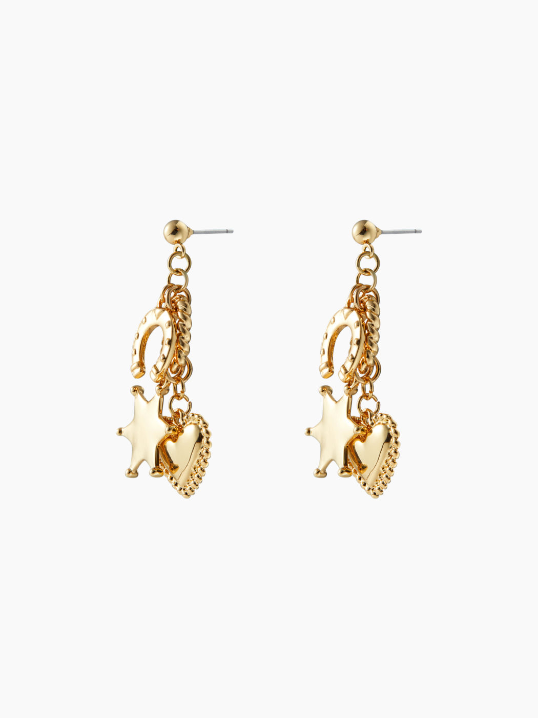 STAR & HEART & HORSESHOE DROP EARRINGS