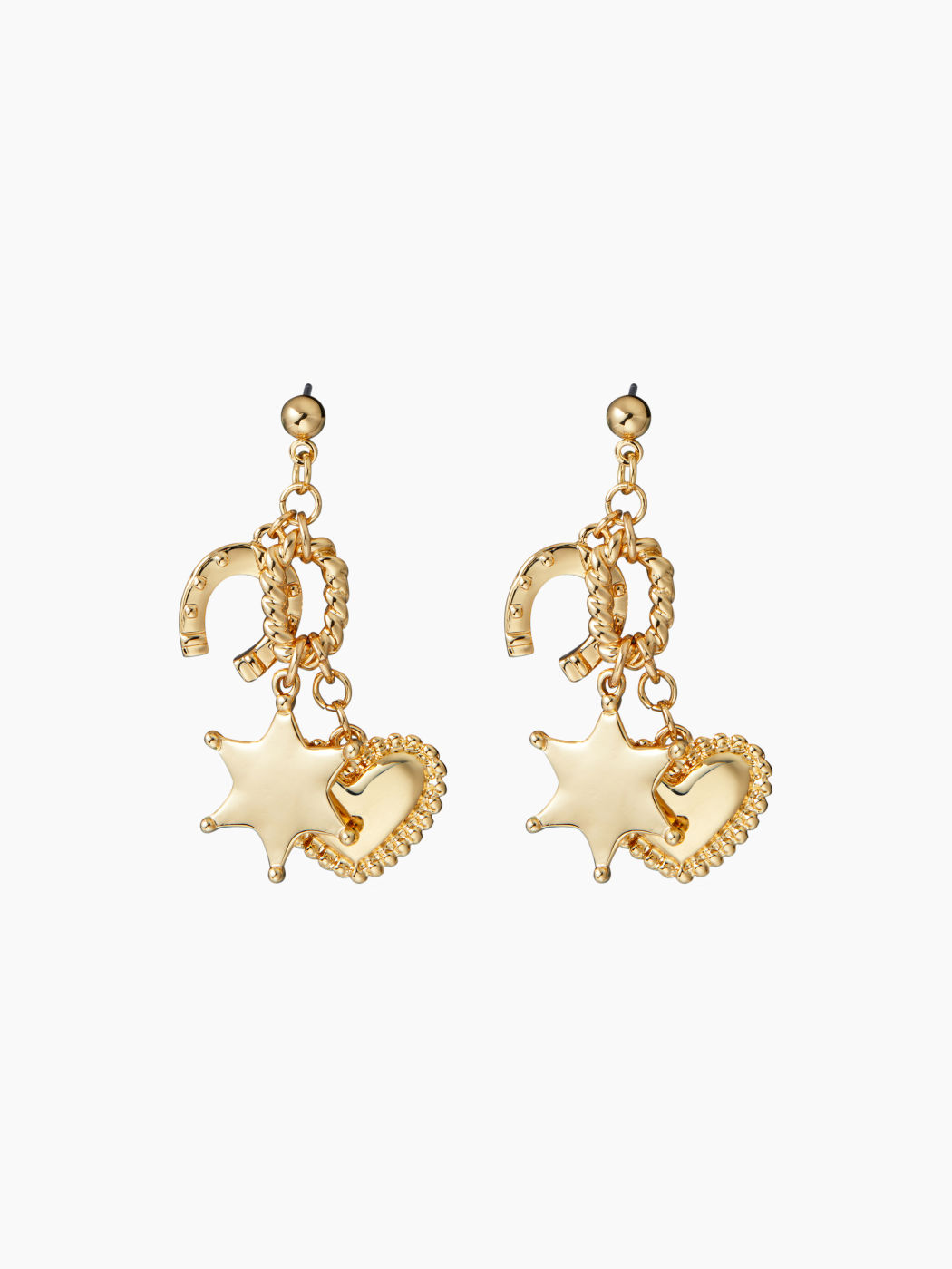 STAR & HEART & HORSESHOE DROP EARRINGS