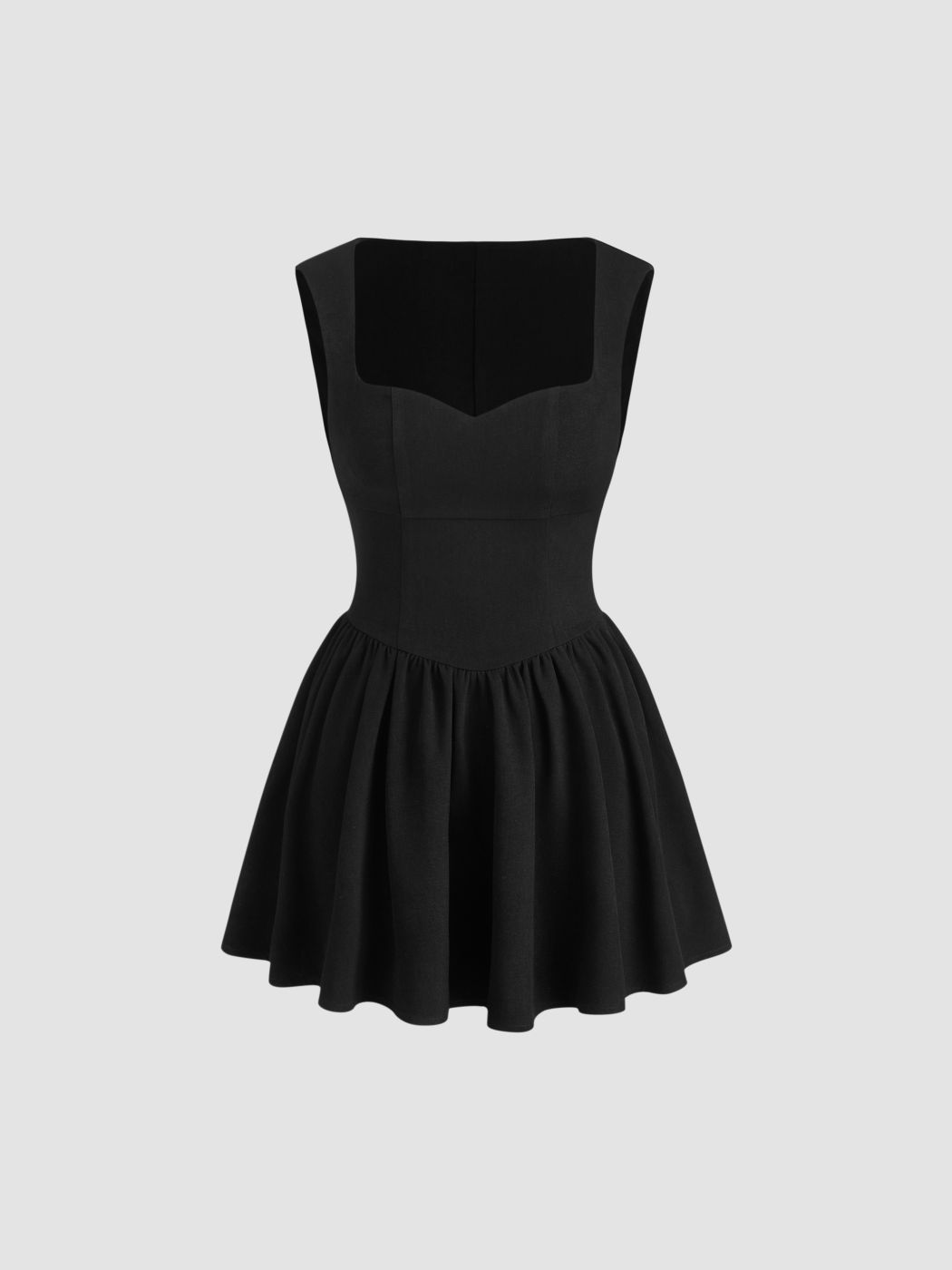 Square Neck Ruffle Mini Dress