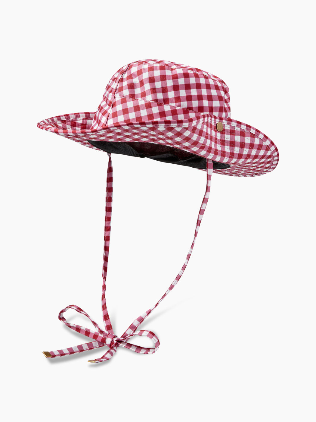 GINGHAM LACE-UP BUCKET HAT