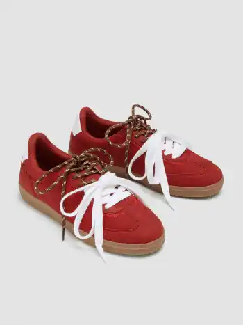 DOUBLE LACE-UP SUEDE SNEAKERS