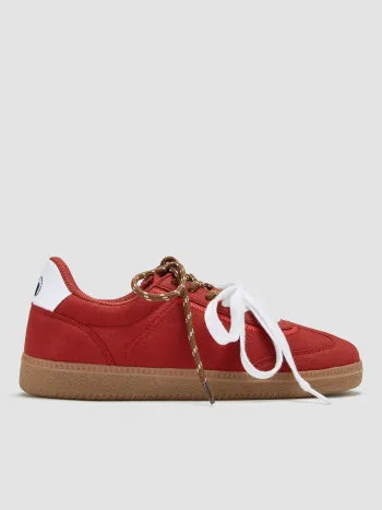 DOUBLE LACE-UP SUEDE SNEAKERS