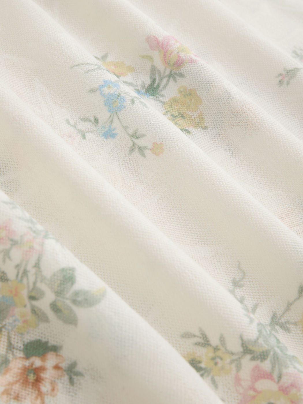 Boat Neck Floral Asymmetrical Ruched Long Sleeve Top
