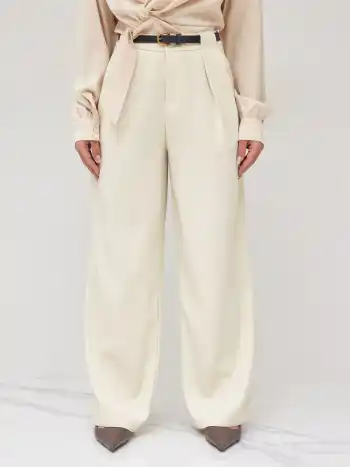 Pantalons droits à poches, couleur unie, taille moyenne avec ceinture