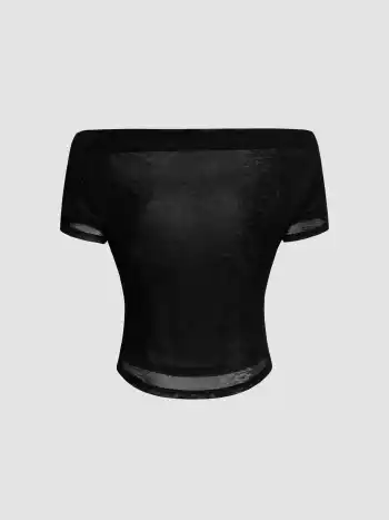 Top T-shirt et chemisier à manches courtes et évasées off-shoulder