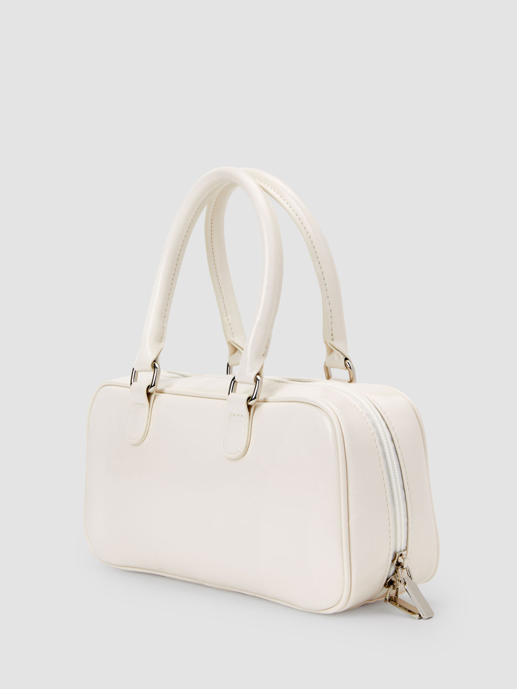 FAUX LEATHER BOSTON BAG