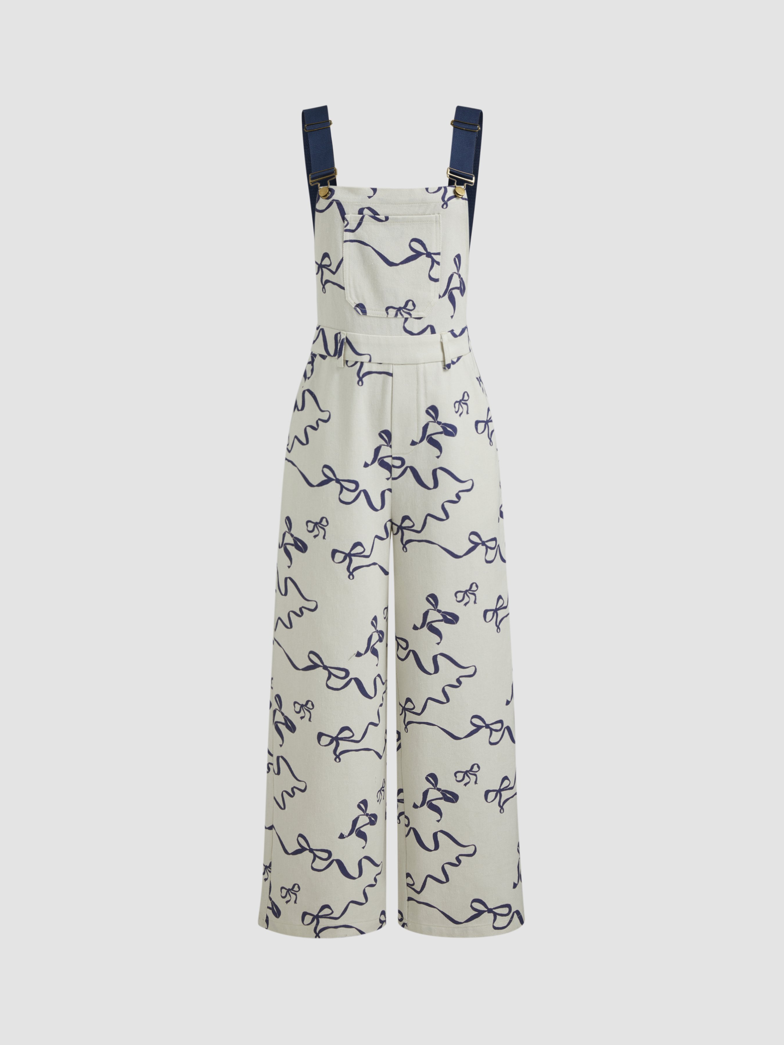 Geometry Multi Print V-neck Wide Leg Jumpsuit