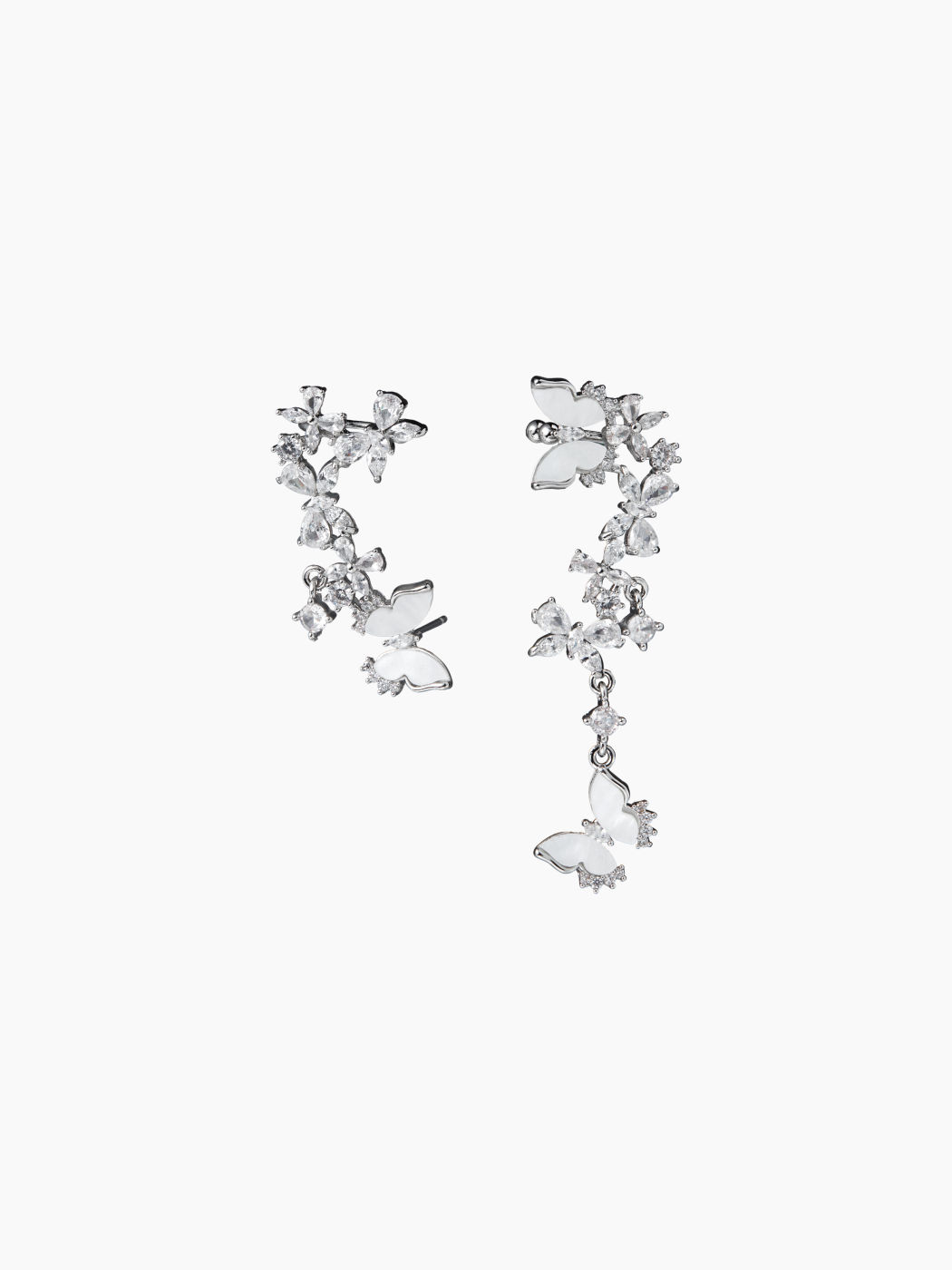 ZIRCON & RHINESTONE DECOR BUTTERFLY EARRINGS
