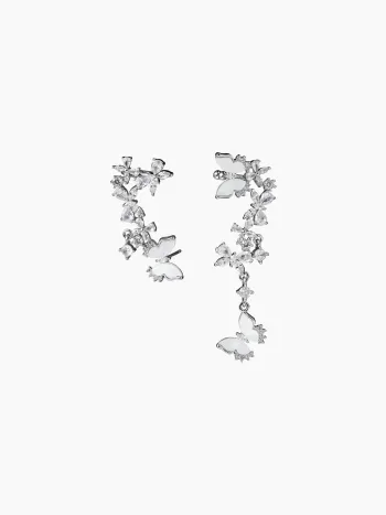 ZIRCON & RHINESTONE DECOR BUTTERFLY EARRINGS