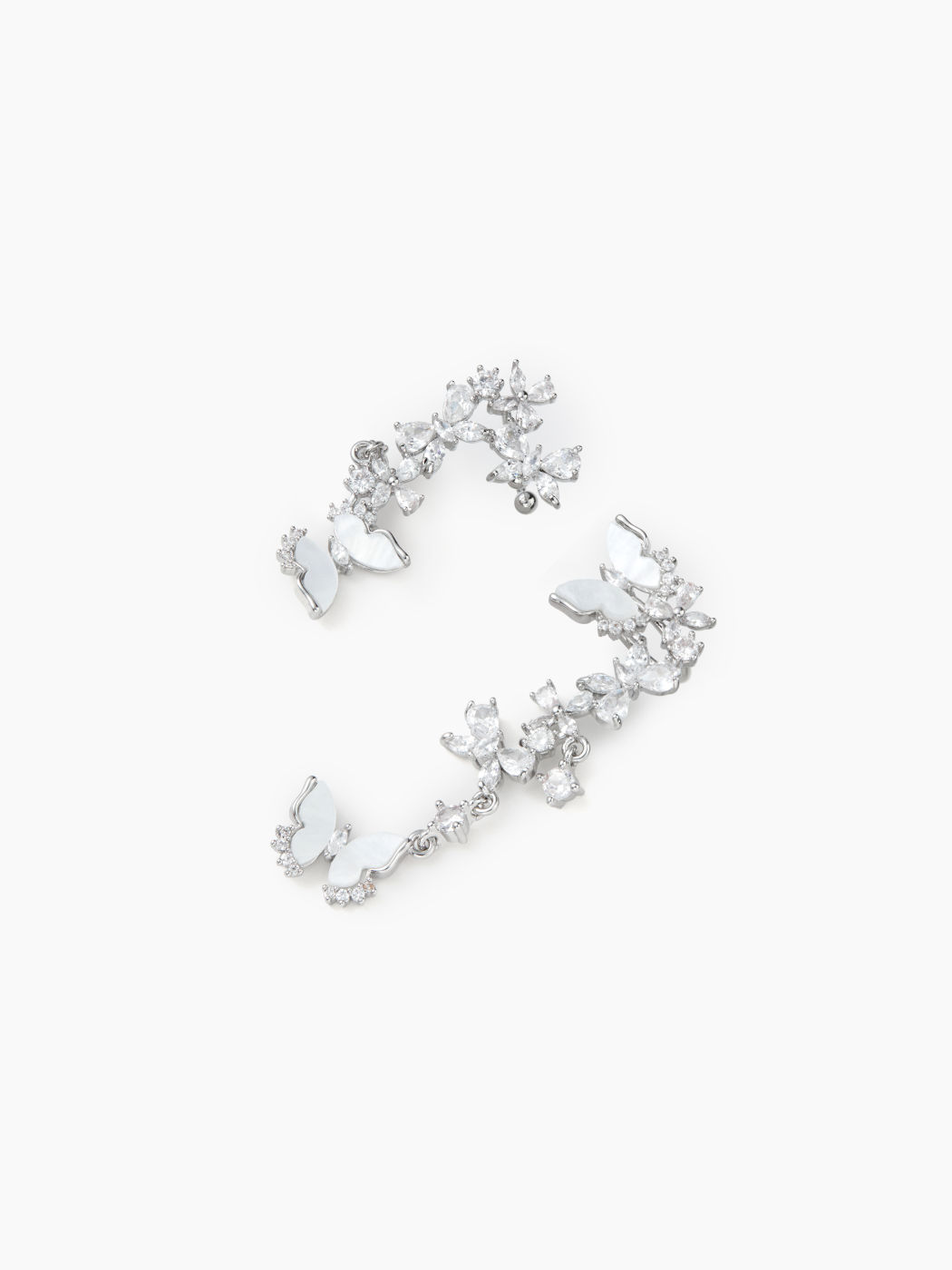 ZIRCON & RHINESTONE DECOR BUTTERFLY EARRINGS