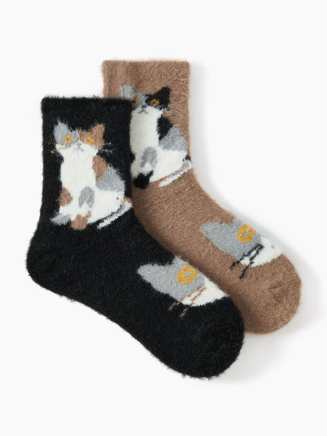 2 PAIRS CAT FUZZY SOCKS
