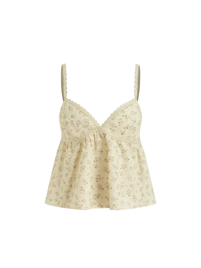 Babydoll Tops going out tops Woven Cotton-blend V-neck