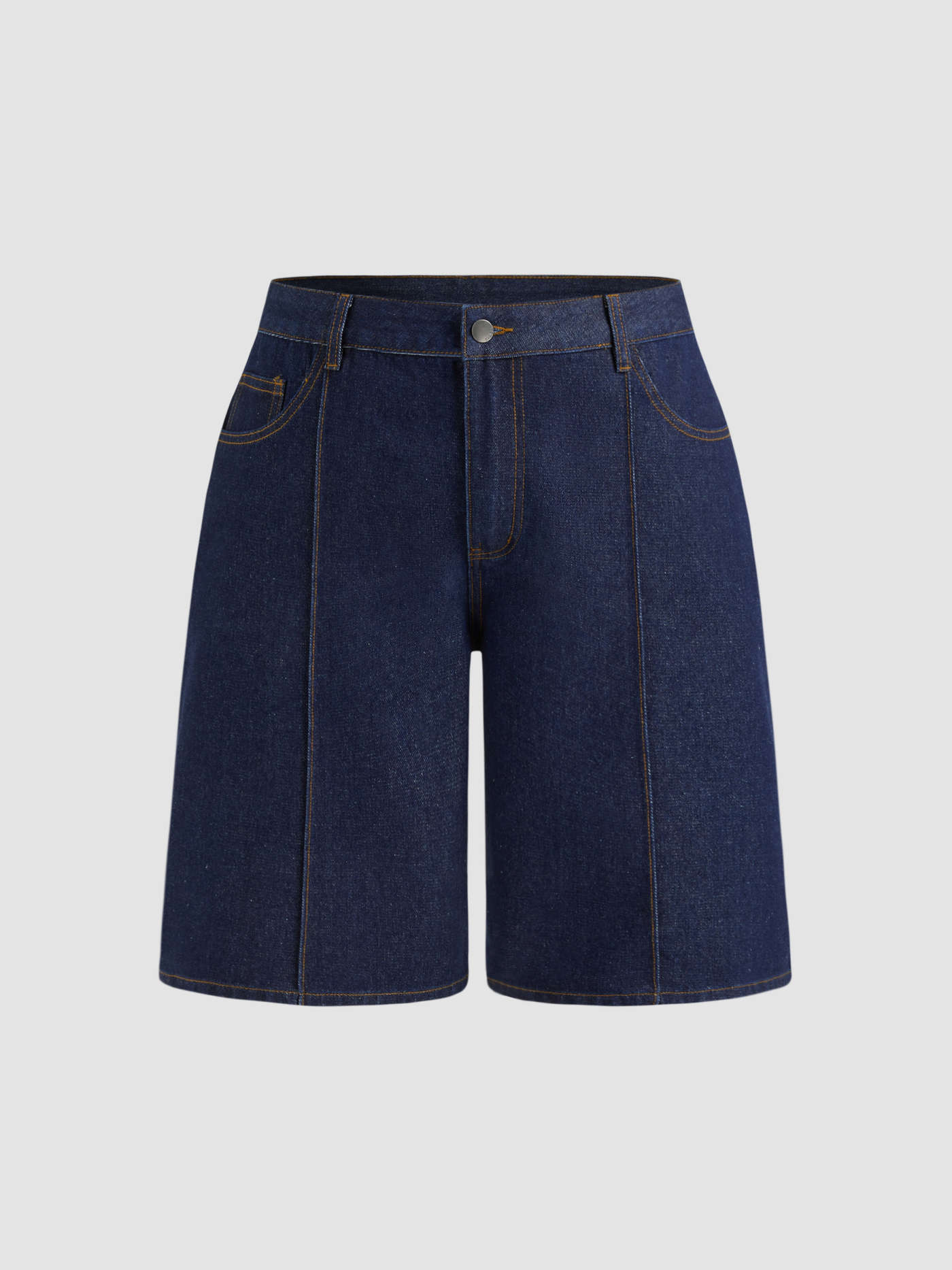 Denim Cider Denim Mid Rise Bermuda Jorts Curve & Plus For Daily Casual