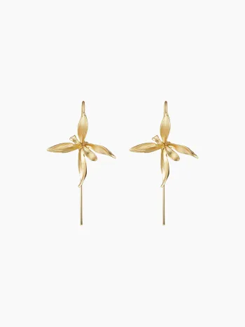 IRIS FLOWER HOOP EARRINGS