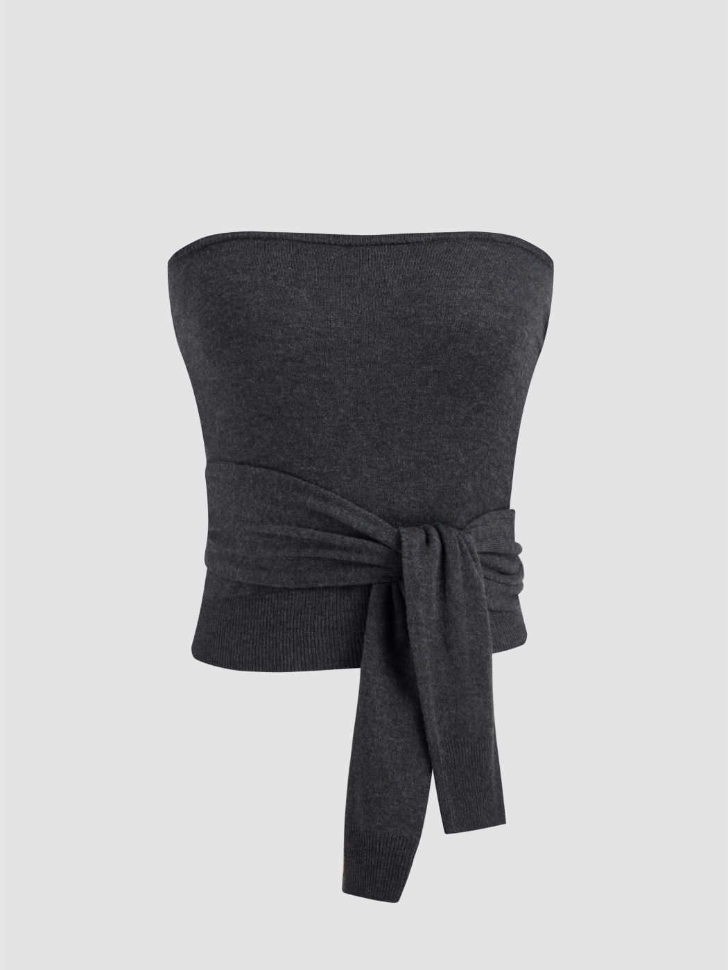 Two Way Wool-blend Boat Neck Cropped Knitted Top