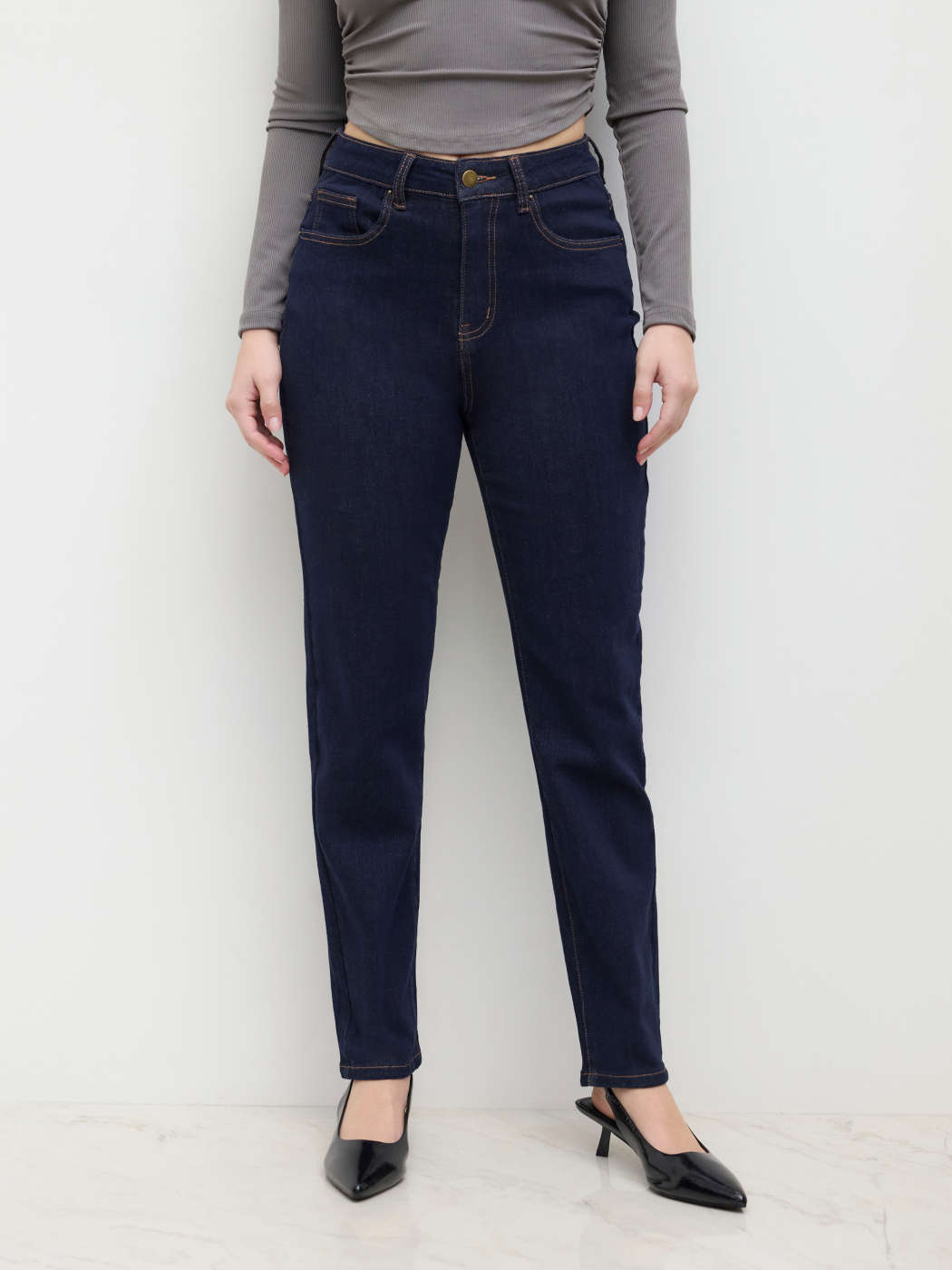 Denim Jeans affusolati a vita media in denim elasticizzato Cider