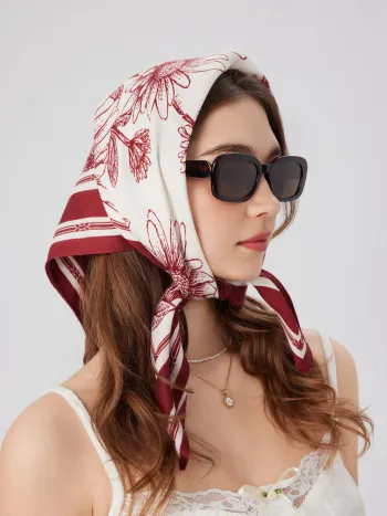 FLORAL SQUARE HEADSCARF