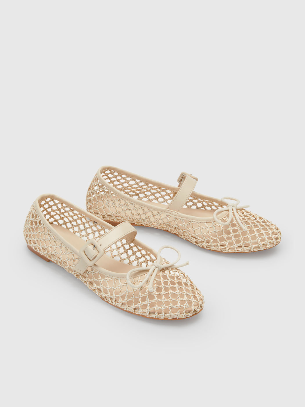 BOW WOVEN MARY JANE SHOES