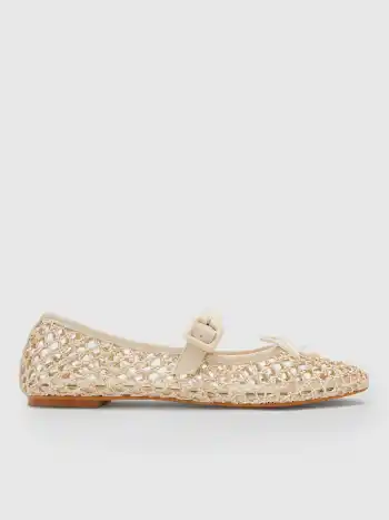 BOW GEWEBTE MARY JANE SCHUHE