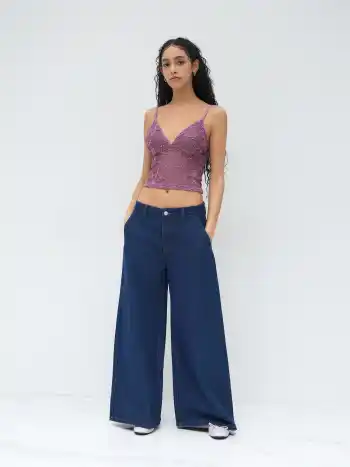 V-Ausschnitt Blumen-Cami Crop Top