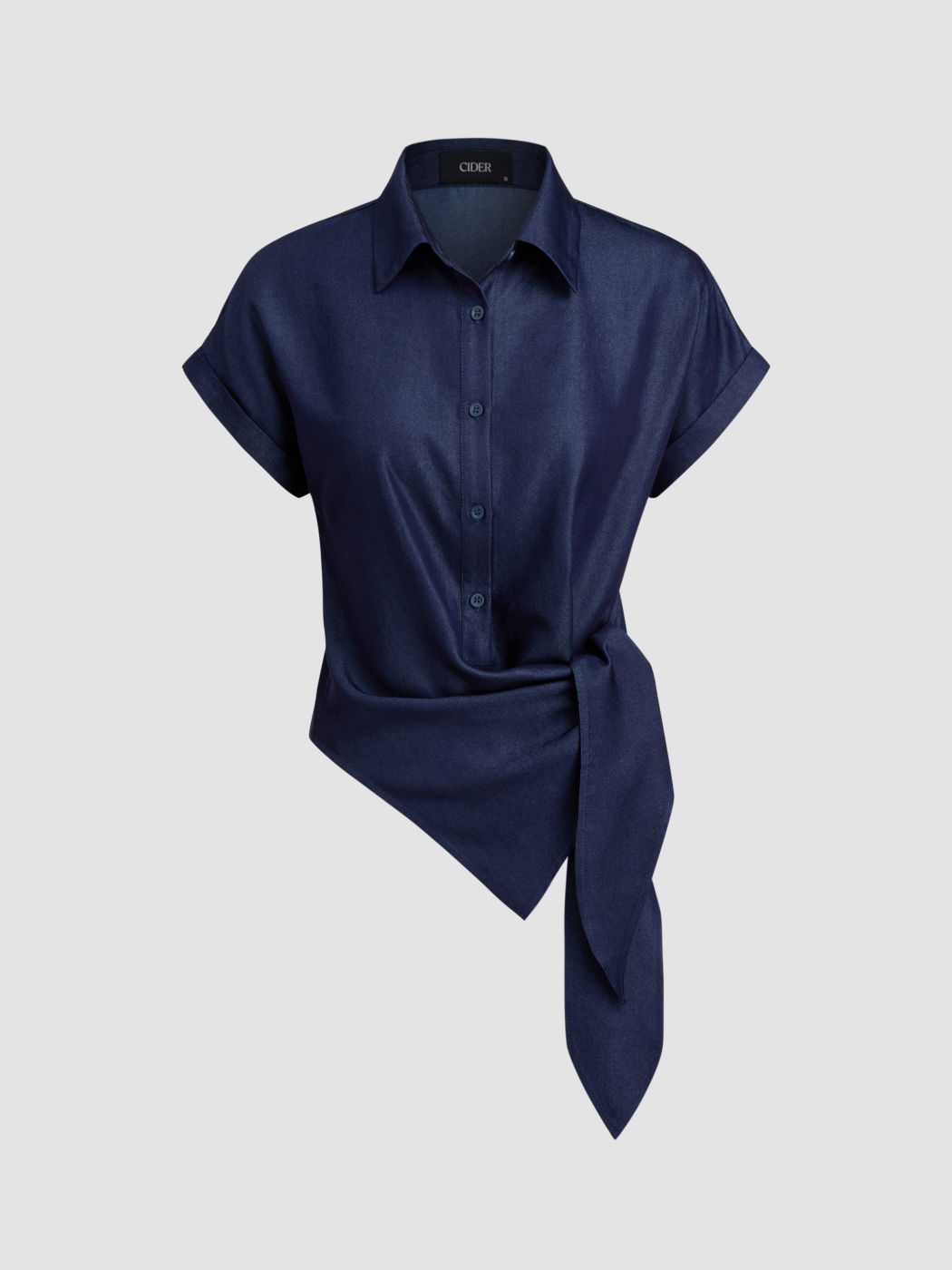 Polo Draped Roll-up Sleeve Shirt