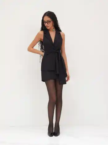 Blazer-Weste mit Kerbkragen und Knoten