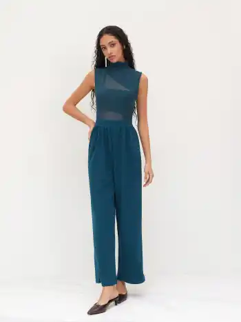Hoher Kragen Solid Cut Out Patch Overall