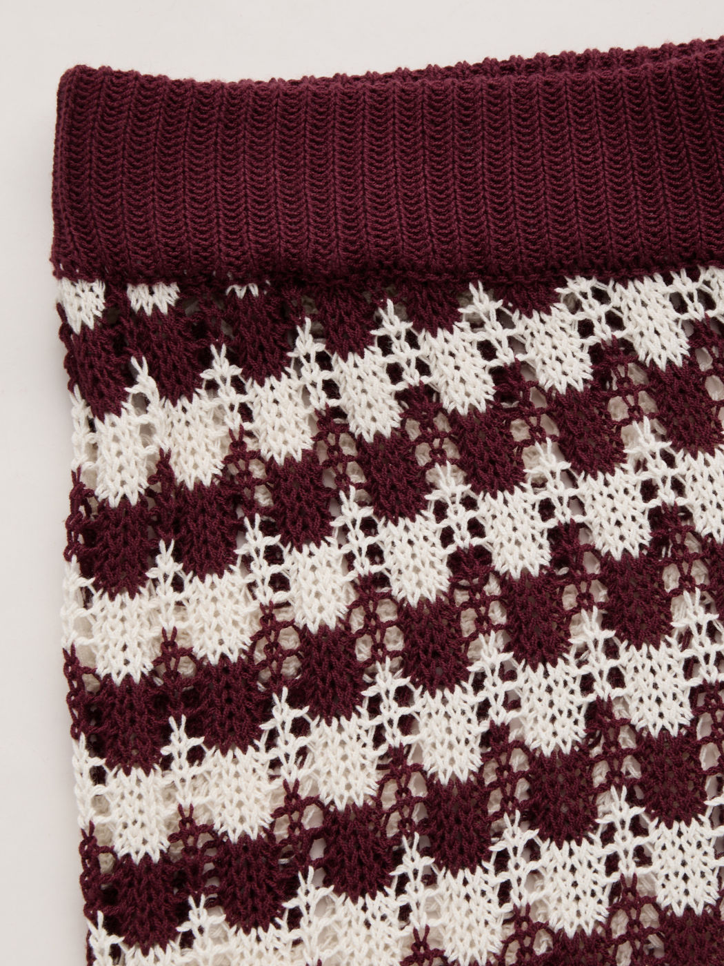 Knit Mid Rise Stripe Hollow Out See-through Flared Trousers