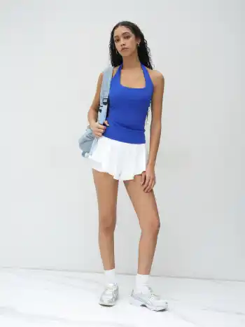 Kontur Doppelschicht Halterhals Tank Top