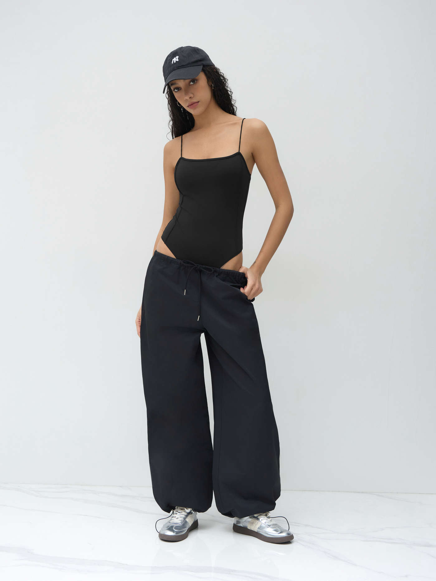 Knit Fabric Square Neck Cami Bodysuit For Daily Casual