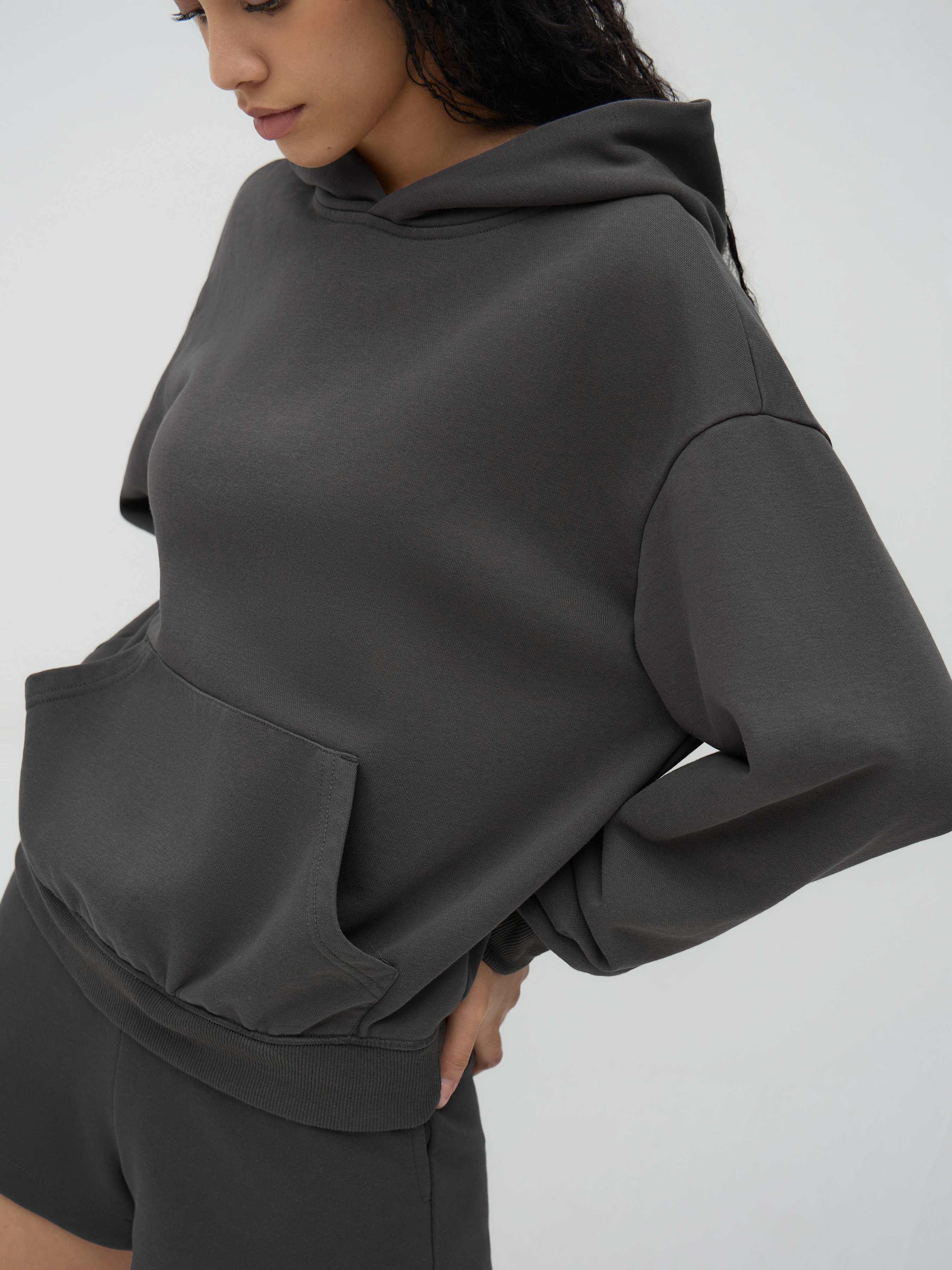 Oversized Terry Solid Hoodie