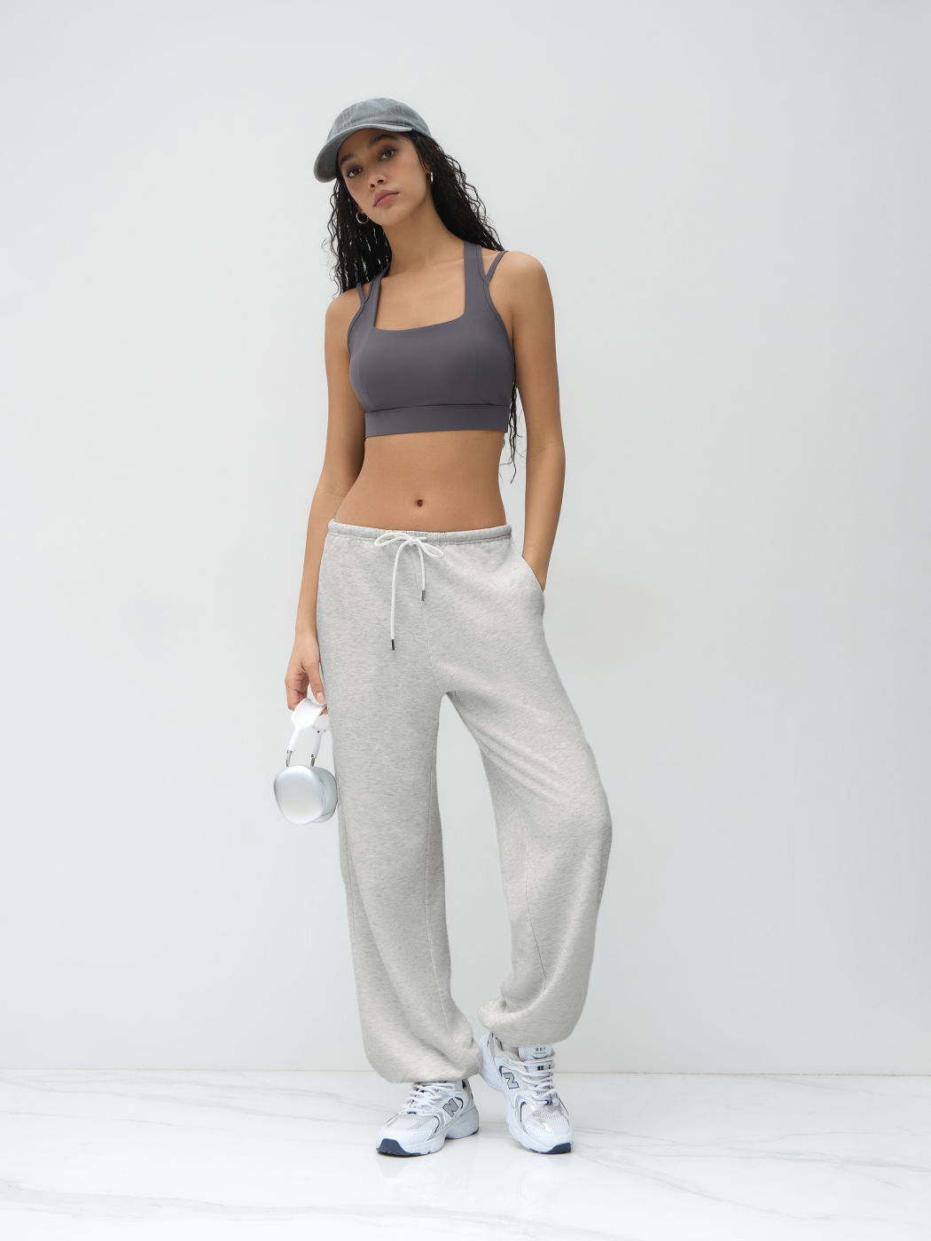 Low Rise Solid Drawstring Active Trousers