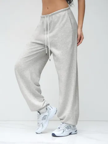 Low Rise Solid Drawstring Active Trousers