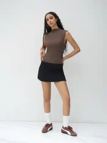 Cotton Low Rise Split Skort