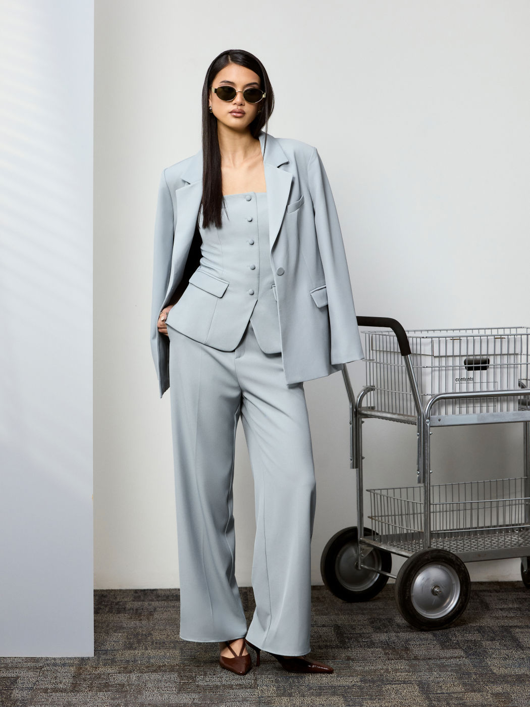 Notched Collar Oversized Blazer