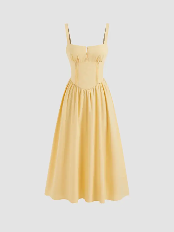 Satin Satin Square Neck Solid Ruffle Knotted Mini Dress For Date