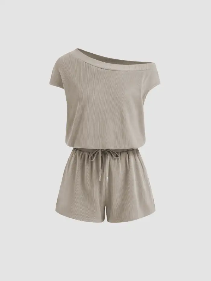 Woven Cotton-blend Stripe Bowknot Top & Mid Rise Broderie Anglaise Trim Shorts Set For Daily Casual