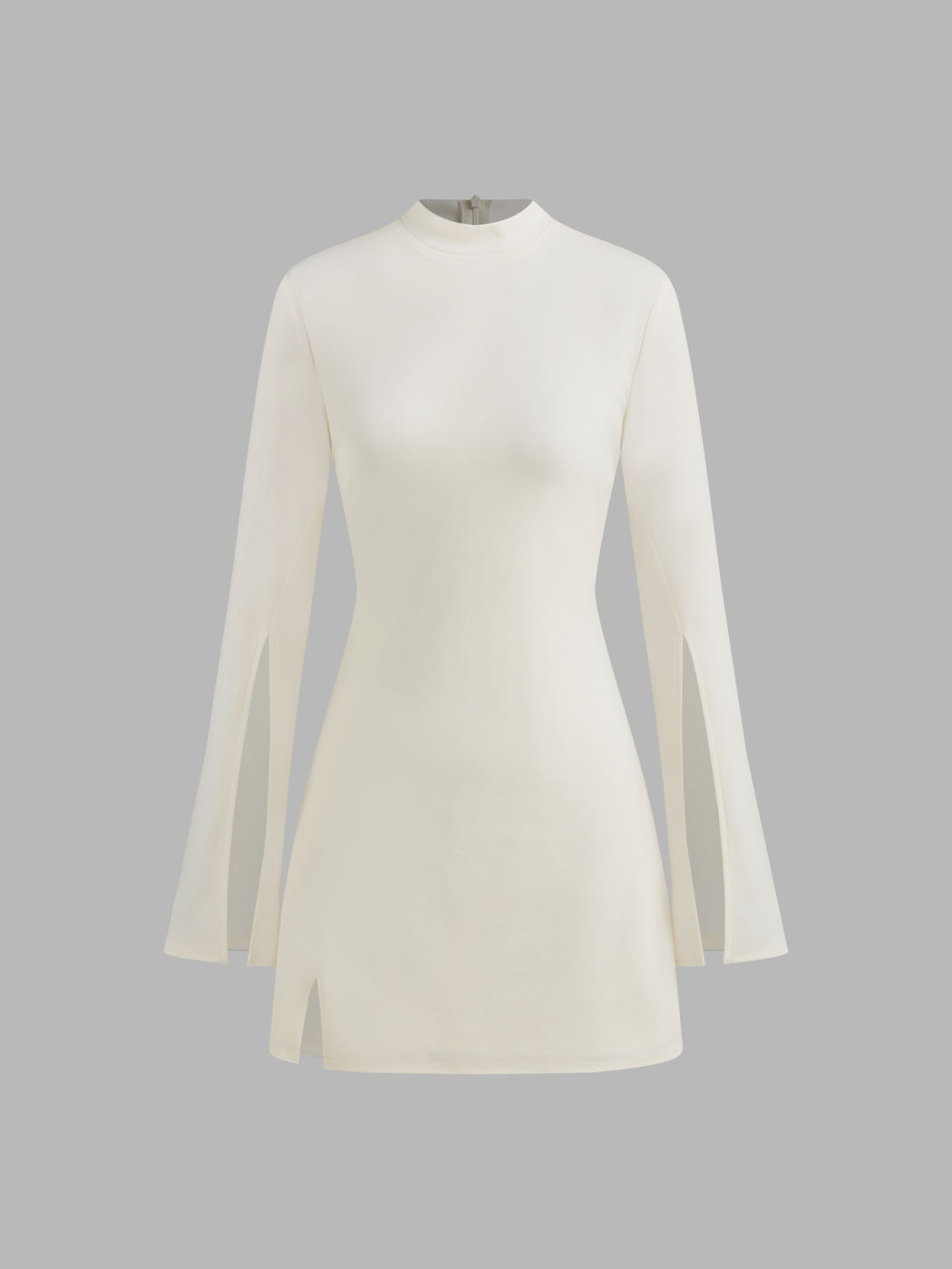 Stand Collar Split Sleeve Mini Dress