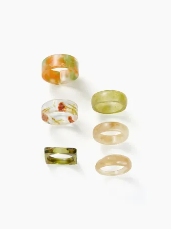 6er-Set mit floralen Ringen