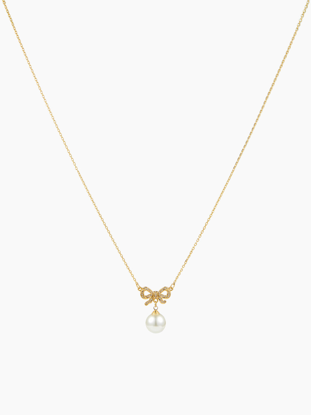 RHINESTONE BOWKNOT &  & FAUX PEARL PENDANT