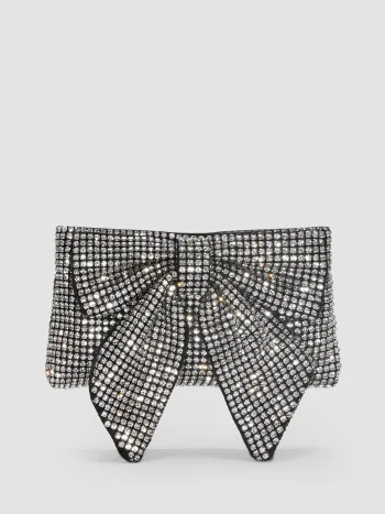 BORSA A POCHETTE CON FIOCCO DI STRASS