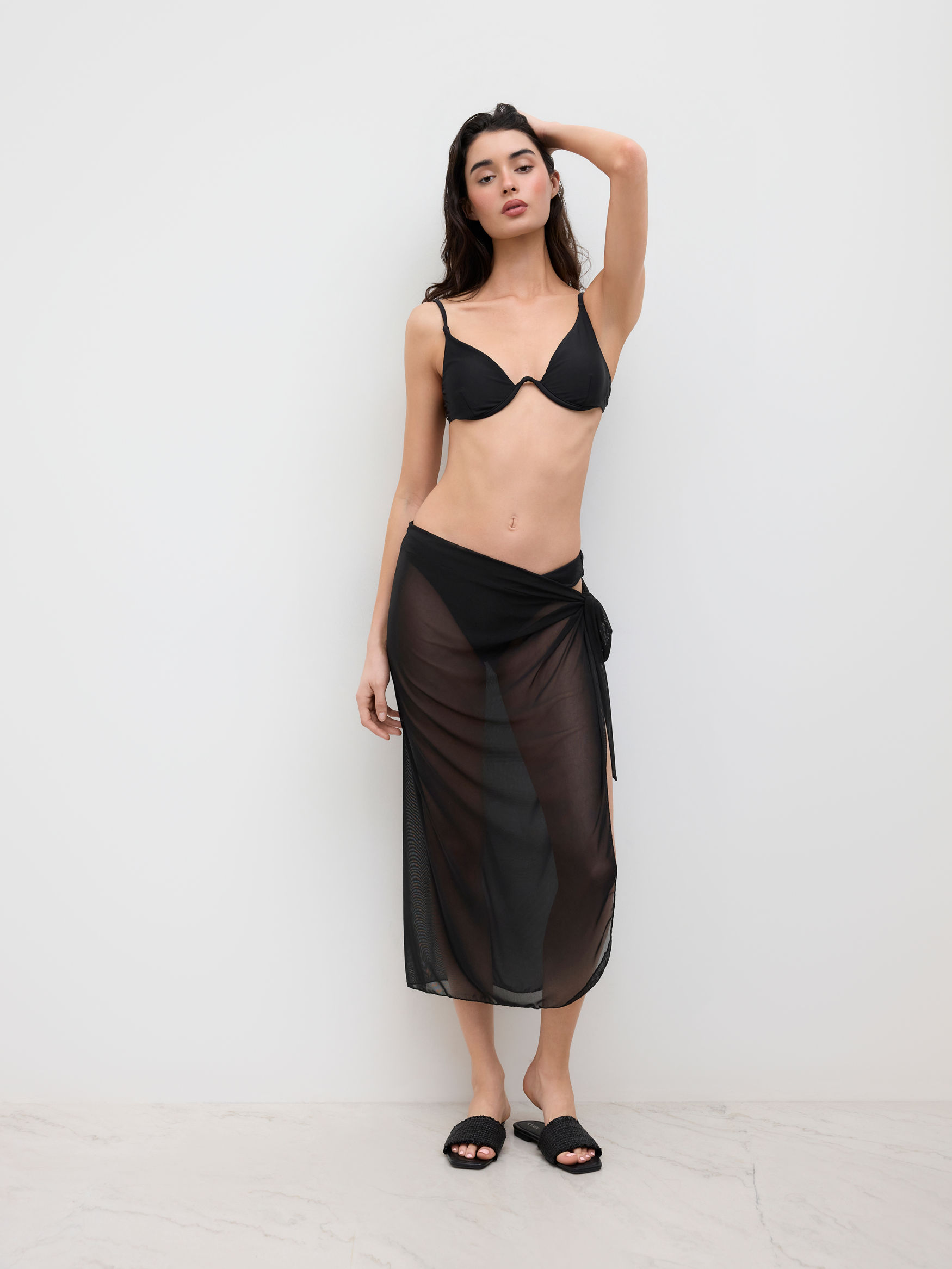 Surf League Halter Neckline Graphic Knotted Triangle Cheeky Bikini Set With Cover Up Shorts