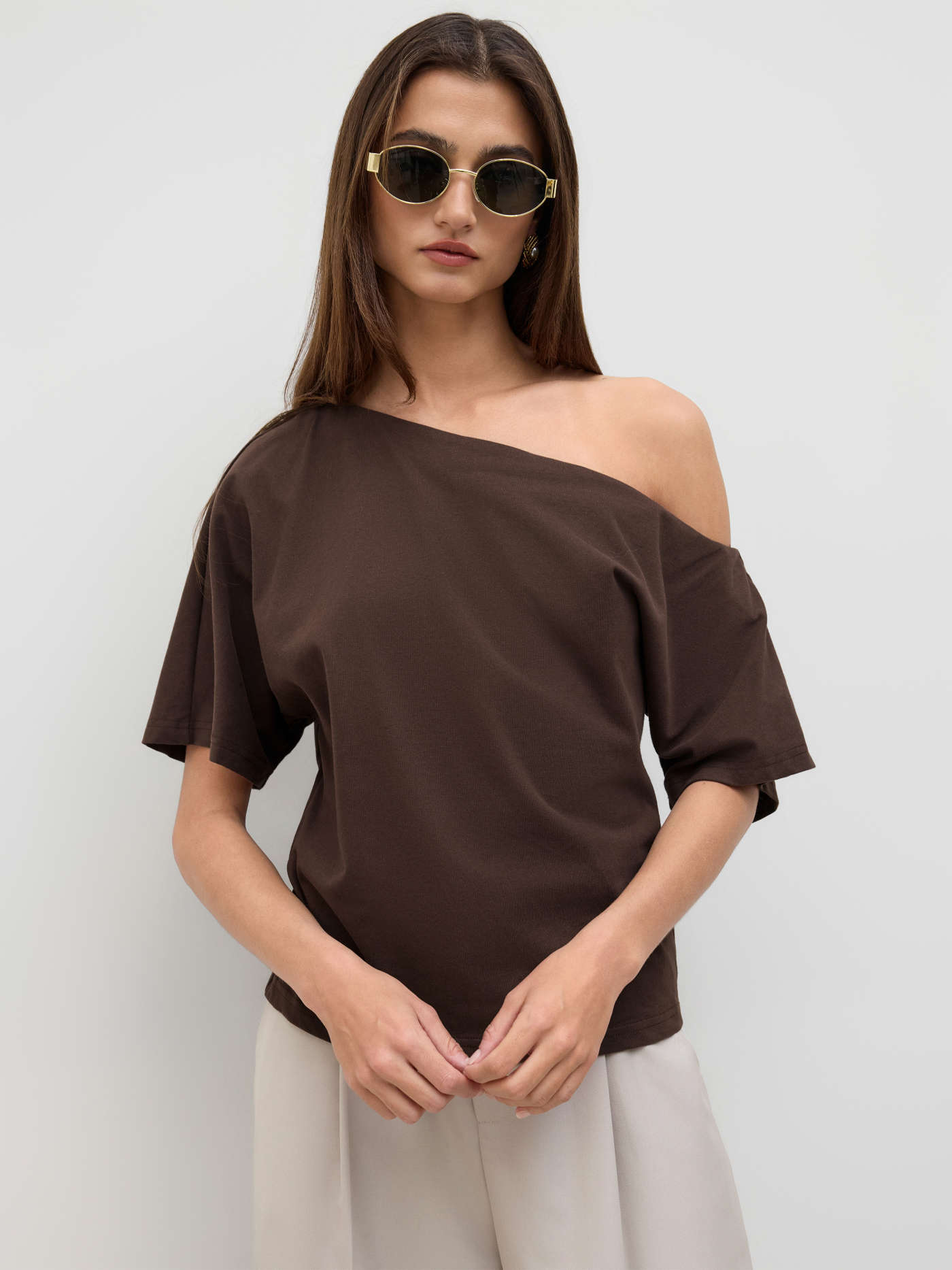 Square Neck Polka Dot Knotted Short Sleeve Top