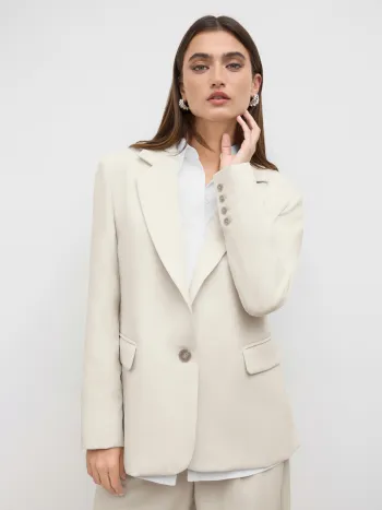 Oversized Blazer mit gekerbter Kragen