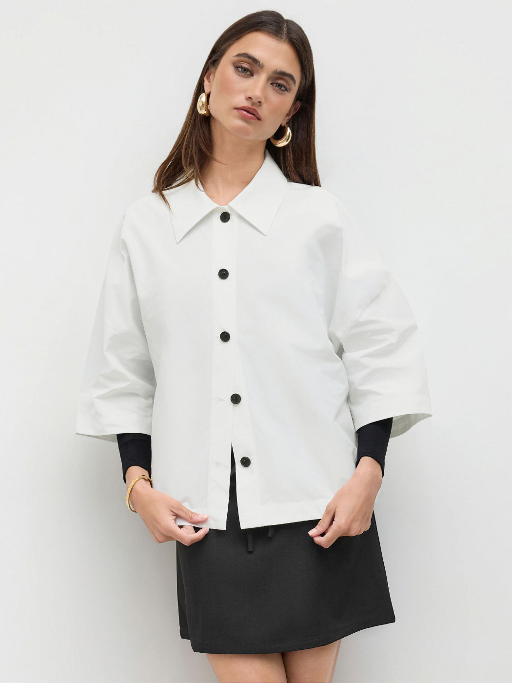 Collar Button Up Oversized Shirt