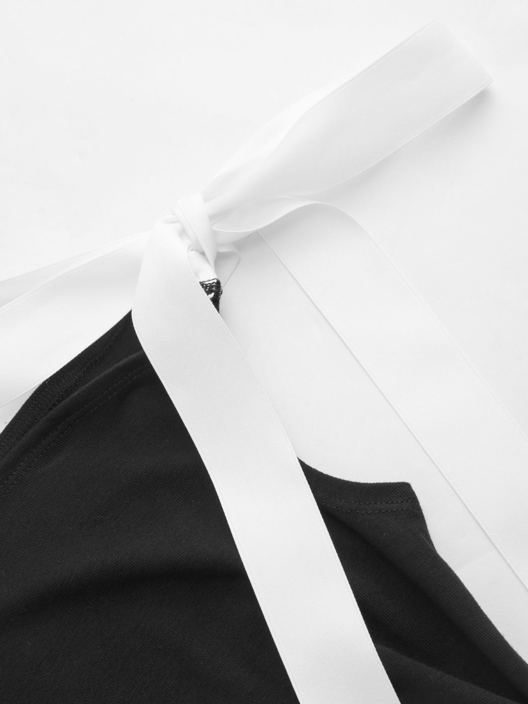 Asymmetrical Neck Two Tone Knotted Ruched Top