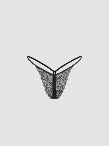 Spitzenblumen-Bows-Rüschen-Korsett-Unterwäsche-Set mit Thong